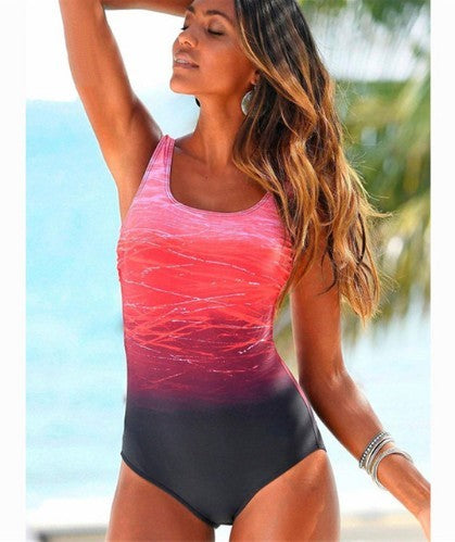 Big Size One Piece Swimwear Vintage High Top Swimwear Bandages Neck Bandage CRISS Back Can Sunbathe