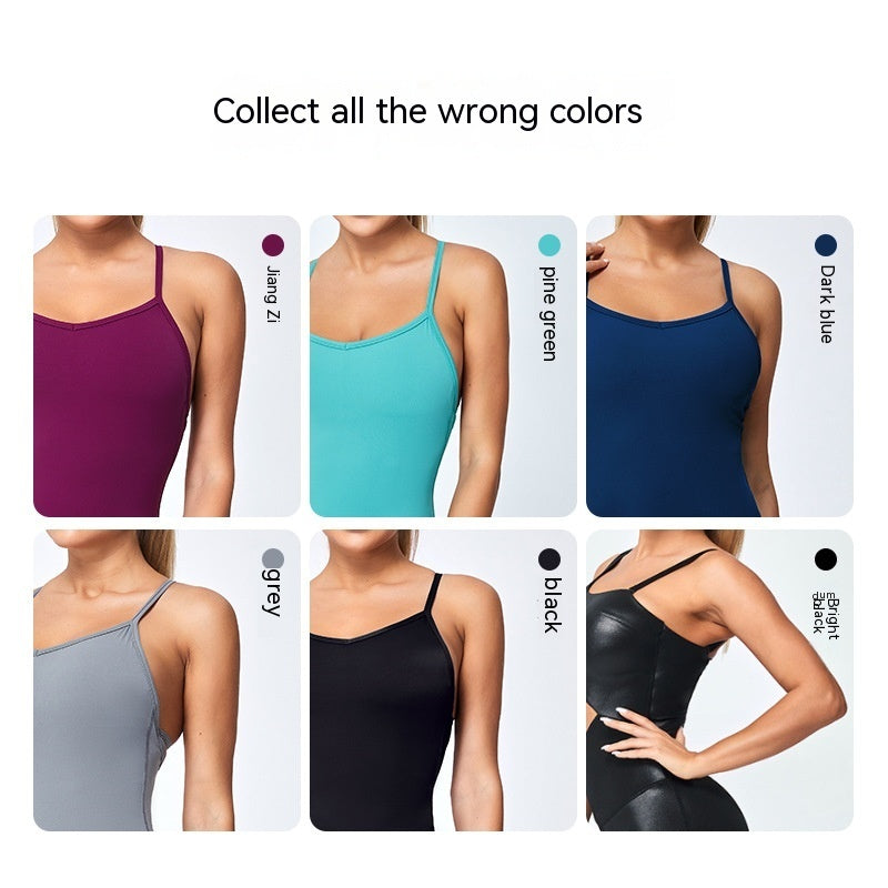 Free Shoulder Strap Slim Fit Hip Raise Fitness Nude Feel Sports Yoga Jumpsuit Women